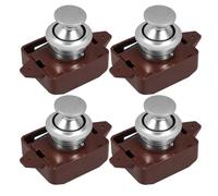 POPETPOP 4 Pièces Serrure à Bouton-poussoir pour Tiroir et Placard Camping-car Verrouillage sans Clé Fermeture Silencieuse et Compacte pour Van Caravane Bateau