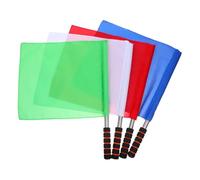 POPETPOP 4 Pièces Signal Flags For Referees With Sponge Covered Stainless Steel Handles Bright Colors For Football Volleyball Competitions