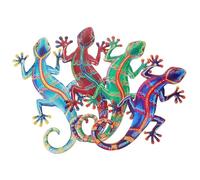 POPETPOP 4 Pièces Suspension meuble en fer décor de jardin pendentifs lézard grand art mural décoration murale peinture murale mur de lézard de fer murs pendentif lézard le fer