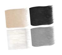 POPETPOP 4 pièces Tissu Fourrure Synthétique Carré Long Poil DIY Accessoire Fuzzy Fur pour Vêtements Poupées Artisanat Blanc+Noir+Gris+Kaki 4pcs