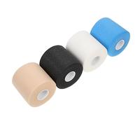 POPETPOP 4 rouleaux Bandages Élastiques Mousse pour Sport Lot de Peau Blanc Bleu Noir Protection Élastique avec Absorption des Chocs pour Racket et Activités Extérieures