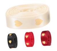 POPETPOP 4 Rouleaux Rubans Cœur Métallisé pour Saint Valentin Rubans Polyvalents à Fil pour Décoration de Bouquets Boîtes et
