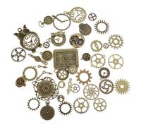 POPETPOP 40 Pièces Breloques Métal Engrenages Steampunk pour Fabrication de Bijoux Diy, Accessoires Punk Rétro en Métal, pour Projets Créatifs et Glamour Plusieurs styles