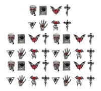 POPETPOP 40 pièces Breloques Ongles Halloween Vintage Gothiques Décorations Alliage Croix et Cœur Punk pour Manucure DIY Fête