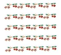 POPETPOP 40 Pièces Charms Cerise Alliage avec Strass pour Bijoux DIY Pendentifs Miniatures pour Bracelets Boucles Oreilles Porte-clés et Créations Artisanales
