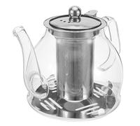 POPETPOP 40oz Théière Verre Borosilicate Résistante Chaleur avec Infuseur Inox Amovible pour Induction et Gaz Bouilloire Transparente pour Thé Vrac Infusion Facile pour Camping et Partage