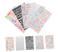 POPETPOP 45 feuilles Autocollants Alphabet et Chiffres Pouce Stickers Scrapbooking Multi-usage Gommettes Lettres et Numéros pour Décoration et Classement sur Surfaces Lisses