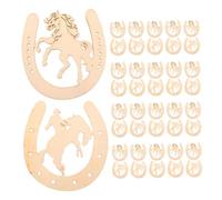 POPETPOP 48 Pièces Horseshoe Wood Slices For Painting DIY Crafts Unfinished Wooden Cutouts For Party Decorations And Creative Art Projects
