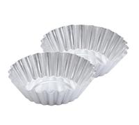 POPETPOP 48 Pièces Moule à Tarte aux Œufs, Bord Ondulé | Cuisson Rapide et Uniforme, Démoulage Facile, Finition Antiadhésive, pour Tartelettes et Cheesecakes