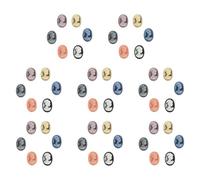 POPETPOP 48 pièces Résine Beauté Tête Plat Relief Décor DIY Accessoires Bijoux Création Mix Couleurs