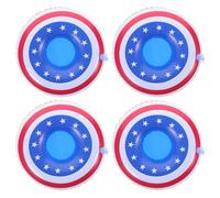 POPETPOP 4pcs Porte-gobelets Flottants en PVC Réutilisables Légers pour Piscine, Décoration Drapeau Américain, pour Fêtes la Piscine et Activités Tropicales