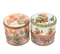 POPETPOP 4pièces Boîte Cadeau de Noël pour Bonbons et Friandises avec Design Orné de Motifs de Noël pour Fêtes Garçon Fille Célébrations de Fin Année Style