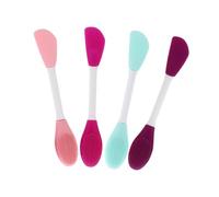 POPETPOP 4pièces Brosse Visage Double Tête Silicone pour Masque Facial et Nettoyage Outils de Beauté pour Application Uniforme Visage