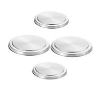 POPETPOP 4pièces Couvre-brûleurs Acier Inoxydable Pour Plaques Électriques Grands Petits Protection Fiable Pour Cuisinière à Gaz Finition Argentée Élégante Compatibles Plaques Standards Pou