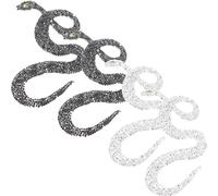 POPETPOP 4pièces Patch Serpent Thermocollant Strass Décoration DIY Vêtements Accessoires Mode Noir et Blanc Motif Serpent Scintillant