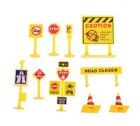 POPETPOP 5 Ensemble Traffic Scene Toy Road Signs Decor Micro Landscape Decoration for Educational Play and Birthday Party Accessories