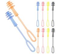 POPETPOP 5 Paires Bouchons D'oreilles en Silicone Réutilisables Cordon Sécurisé avec Triple Joint et Surface Douce Protection Sonore Renforcée Natation Sommeil