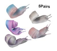 POPETPOP 5 Paires Lacets Plats Larges Dégradé Semi-transparent Ruban de Couleurs Assorties Lacets de Chaussures Résistants pour Baskets et Chaussures Casual