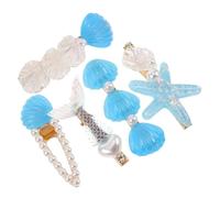 POPETPOP 5 Pièces And Star Hair Clips Set Minimalist Duckbill Barrettes For Women Versatile Beach And Party Hair Accessories Ocean-inspired Summer Styling