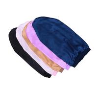 POPETPOP 5 pièces Bonnet de Nuit Satin Élastique pour Longues Tresses Protection Cheveux Maintien Hydratation Confort Ajusté Adapté Cheveux Longs et Extensions