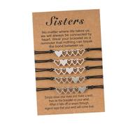 POPETPOP 5 pièces Bracelet Tressé Acier Inoxydable Forme Cœur Ajustable pour Femme Fille Amitié