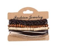 POPETPOP 5 Pièces Bracelets de Cheville en PU Cuir Réglables, Style Sandale | Bijoux Cheville Décoratifs, Lot de Cinq Pièces Tressées à Main, pour Plage et Cours de Yoga