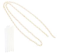 POPETPOP 5 pièces Chaînes pour Nail Art Argentées Acier Inoxydable Accessoires Décoratifs pour Ongles Gel Chaînes Fines DIY pour Décoration Ongles Naturels et Artificiels