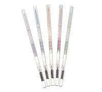 POPETPOP 5 pièces Crayons Sourcils Fins Double Embout Sueur Résistants à avec Brosse pour Maquillage Femme et Gris