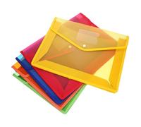 POPETPOP 5 pièces Dossiers Documents Polypropylène Transparent avec Bouton Pression Pochette Plastique Résistante Organisateur Bureau et Rangement Sécurisé
