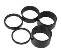 POPETPOP 5 Pièces Entretoise de Direction pour Vélo en Fibre de Carbone, Joint de Direction Robuste Noir, Légère et Résistante à L’usure, Pièce Remplaçable pour Vélo de Route et Vtt