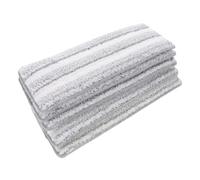 POPETPOP 5 pièces Lot de Chiffons Microfibre Auto-adhésifs pour Balai Plat Serpillière Double Face avec Brosse Striée Absorbante Remplacement Lavable pour Nettoyage Sols Laminés et Durs