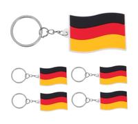 POPETPOP 5 pièces Lot de Porte-clés Drapeaux Internationaux Caoutchouc Souple Accessoires Mignons pour Clés de Voiture et Décoration Sac à Dos
