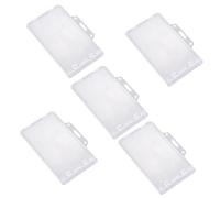 POPETPOP 5 pièces Lot Protège Cartes Transparent Horizontal Abs Étui Rigide pour Cartes Identité Badges de Crédit et Membres Double Face Portable et Résistant