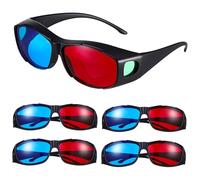 POPETPOP 5 pièces Lunettes Anaglyphes Rouge et Bleu Plastique Lot pour Films Tv Jeux et Images Stéréoscopiques Confortables et Adaptées à Chaque Effet Cinéma Immersif