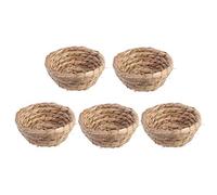 POPETPOP 5 Pièces Nid d'herbe Tissée Naturelle D'oiseau, Maison de Lit en Paille Faite à Main, Accessoires de Cage à Oiseaux pour Perruches, 11cm