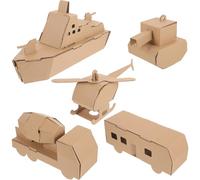 POPETPOP 5 pièces Puzzle Papier Maquette Voiture Hélicoptère DIY pour Garçon Fille Ans Développement Cognitif et Coordination Main-œil