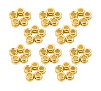 POPETPOP 50 Perles Métalliques Dorées pour Cordes Guitare Folk Acoustique, Accessoires de Modification de Cordes, Composants Queue Perles pour Chevalet, Compatibles Ukulélé et Mandoline,