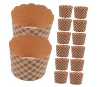 POPETPOP 50 pièces Caissettes Cupcake Papier Kraft Résistant à Lhuile Moules à Muffins Jetables pour Cupcakes Petits Gâteaux et Desserts