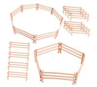 POPETPOP 50 pièces Clôture Beige Panneau Accessoires Ferme Réaliste pour Écurie Chevaux Animaux Figurines Jeu Corral Enclos
