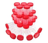 POPETPOP 50 pièces Gobelet Plastique avec Couvercle à Spirale Étanche pour Échantillons de Matières Fécales Conteneur de Laboratoire Polyvalent pour Collecte Biologique Couleur Aléatoire