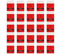 POPETPOP 50 Pièces Pochette de Noël pour Bonbons en Papier Kraft Rouge, | Sachets Présents pour Fêtes de Noël, Usage Maison, Adaptés aux Sucreries et Biscuits
