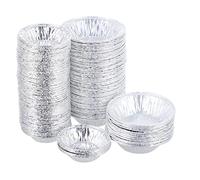 POPETPOP 500 pièces Moule à Tartelettes Aluminium Jetable Øcm Moules Pâtisserie Non Adhésifs pour Gâteaux et Cupcakes Accessoire de Cuisine pour Boulangerie et DIY
