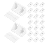 POPETPOP 50ensembles Support Angle Plastique Épaissi avec Couvercle Équerres Droites Renforcées pour Meubles Connecteurs Robustes pour Armoires Étagères et Cloisons