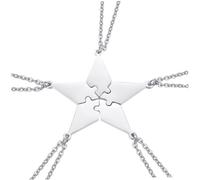 POPETPOP 5pièces Colliers Puzzle Avec Pendentif à Cinq Branches Et Chaîne Bijoux Pour Amis Et Famille