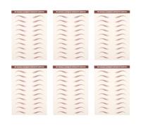 POPETPOP 6 Feuilles Autocollants Sourcils Temporaires Transfert Imperméable Poil Naturel Maquillage Rapide pour Femmes Stickers Forme Sourcils Faciles à Appliquer