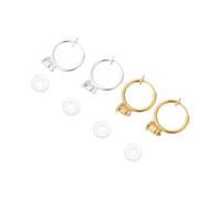 POPETPOP 6 paires Boucles Oreilles à Clips Sans Percement Invisible avec Ressort Argenté et Doré Coussins Ronds Transparants Clips Oreille Confortables pour Filles
