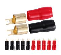POPETPOP 6 Paires Kit de Connecteurs Électriques à Fourche en Laiton Rouge et Noir pour Système Audio, Connexion Fiable et Prévention du Desserrage, pour Home Cinéma et Véhicules