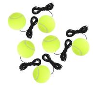 POPETPOP 6 Pièces Balles de Tennis avec Corde Élastique Kit Entraînement Simple Joueur pour Entraînement à Domicile Rebond Fiable et Facile à Transporter