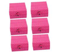 POPETPOP 6 Pièces Boîte à Bijoux Bambou Miniature Coffret de Rangement pour Bijoux et Petits Trésors Décoration Pratique pour Bureau et Cadeau