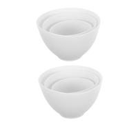 POPETPOP 6 pièces Bols Silicone Réutilisables pour Mélange de Masques Visage Bol Portable Résistant aux Impacts Blanc Petit Moyen et Grand pour Soins Beauté à Domicile